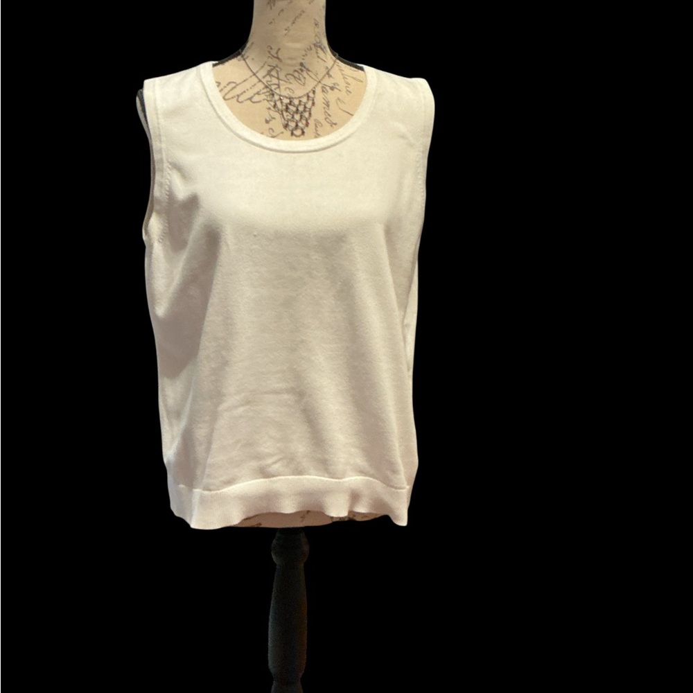 Talbots White Sleeveless Tank Top XL